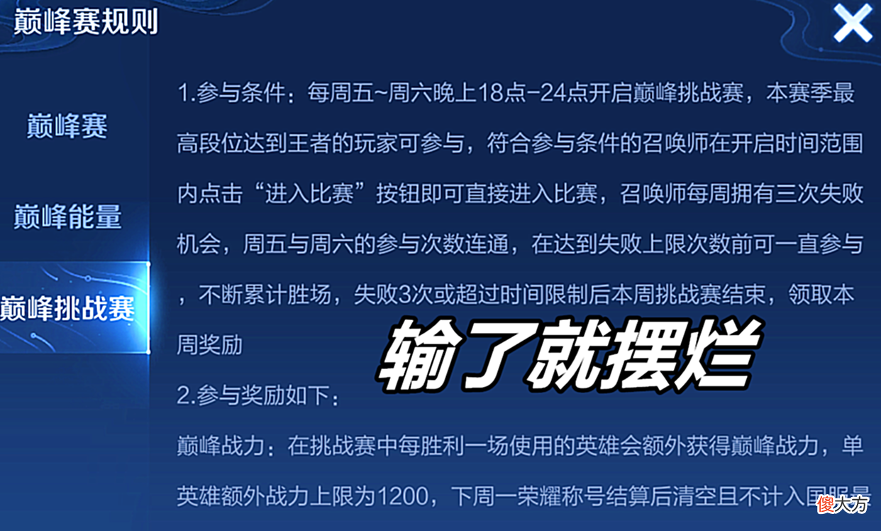 【游戏世界】王者荣耀：为什么有大量玩家反感巅峰赛的挑战模式？真是多此一举