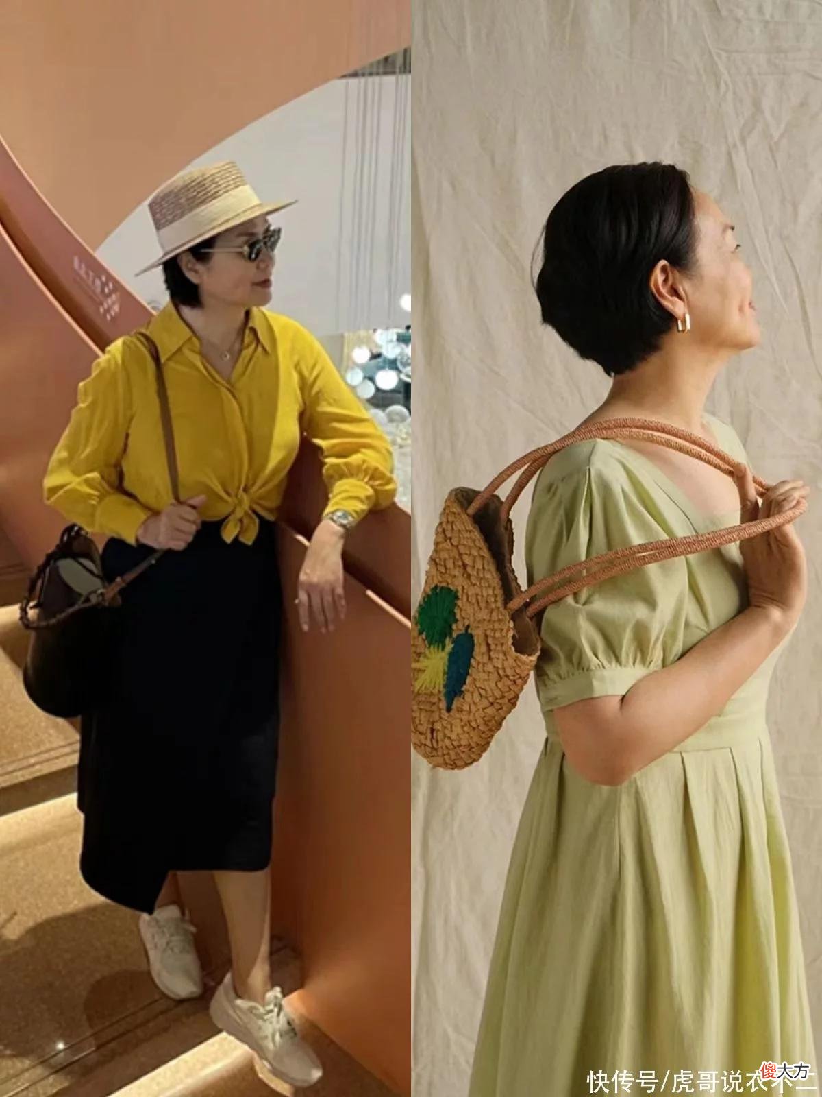 【时尚一点】这才是60岁微胖妈妈该有的裙装打扮，不花哨不扮嫩，显瘦效果一绝