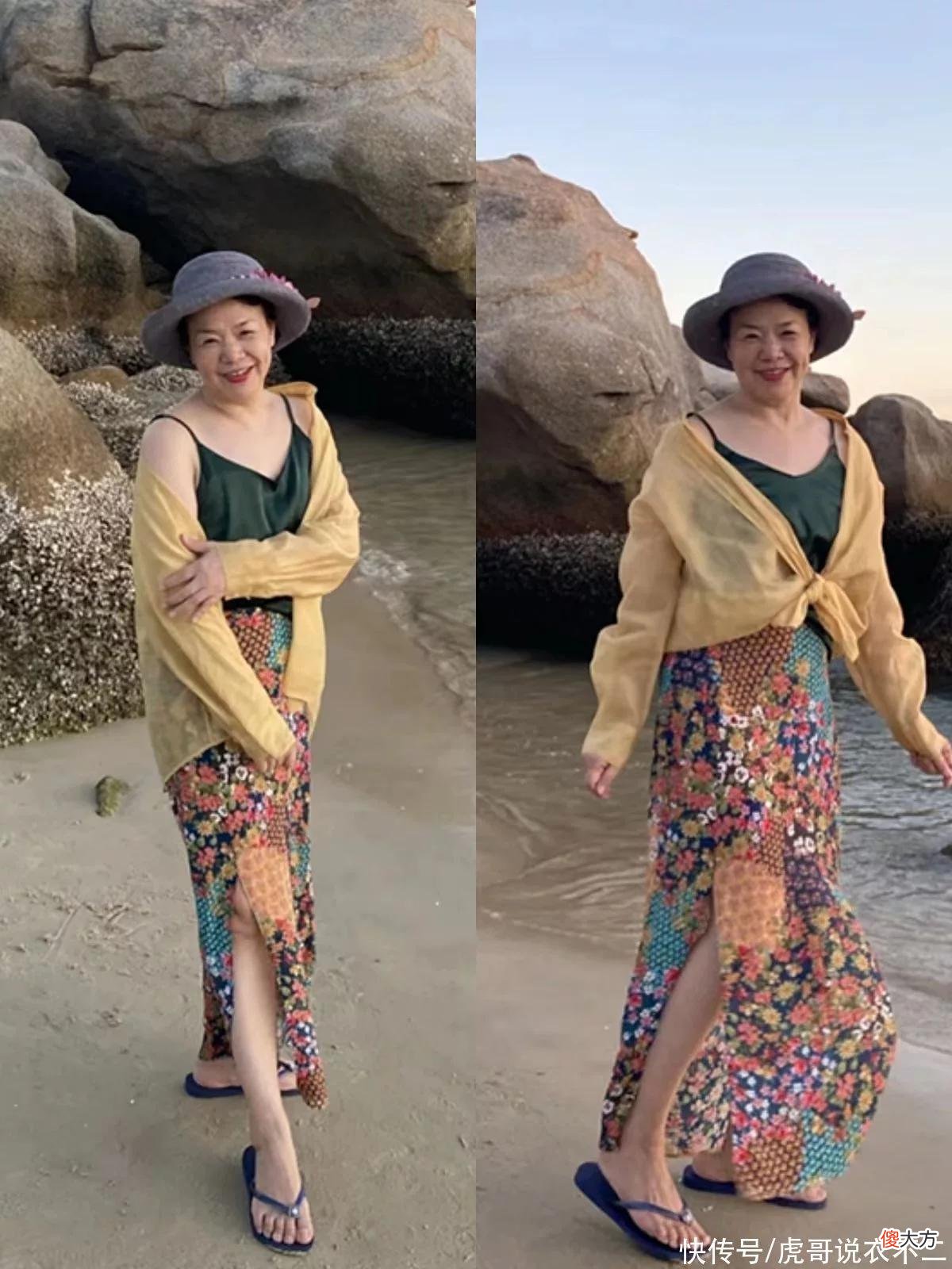 【时尚一点】这才是60岁微胖妈妈该有的裙装打扮，不花哨不扮嫩，显瘦效果一绝