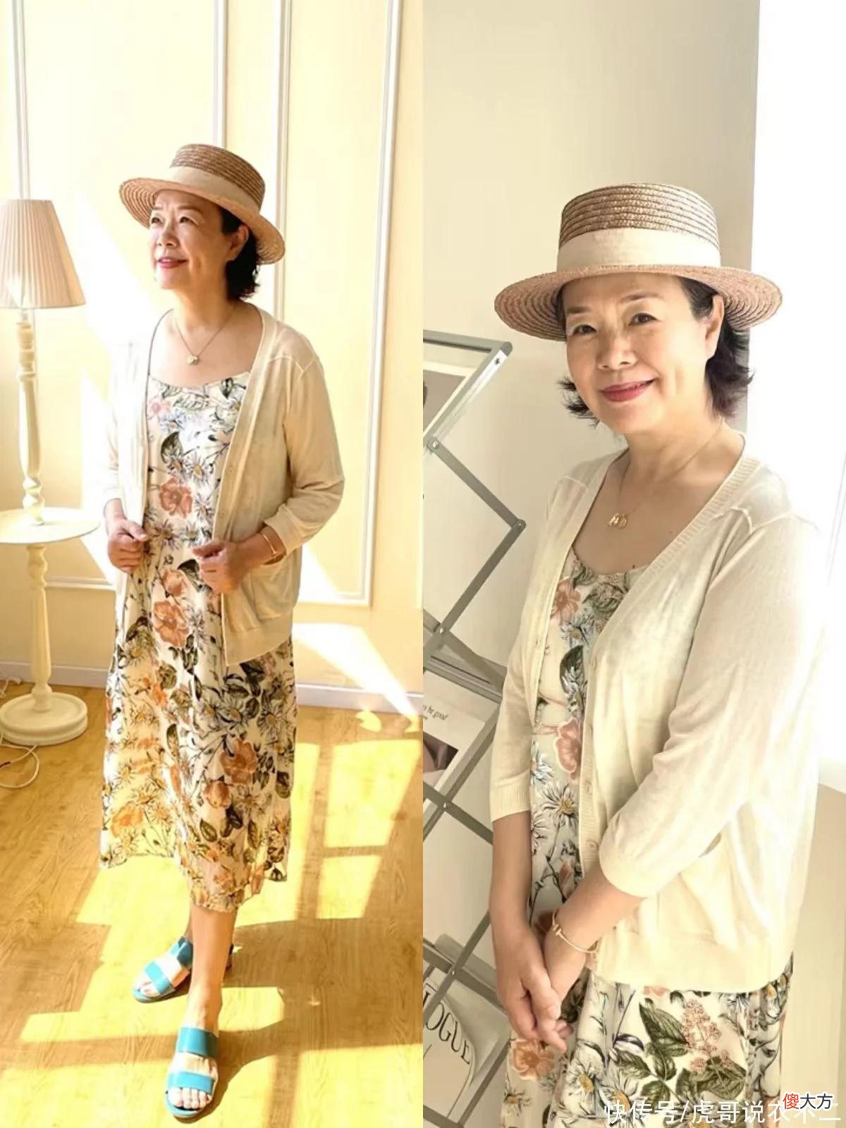 【时尚一点】这才是60岁微胖妈妈该有的裙装打扮，不花哨不扮嫩，显瘦效果一绝