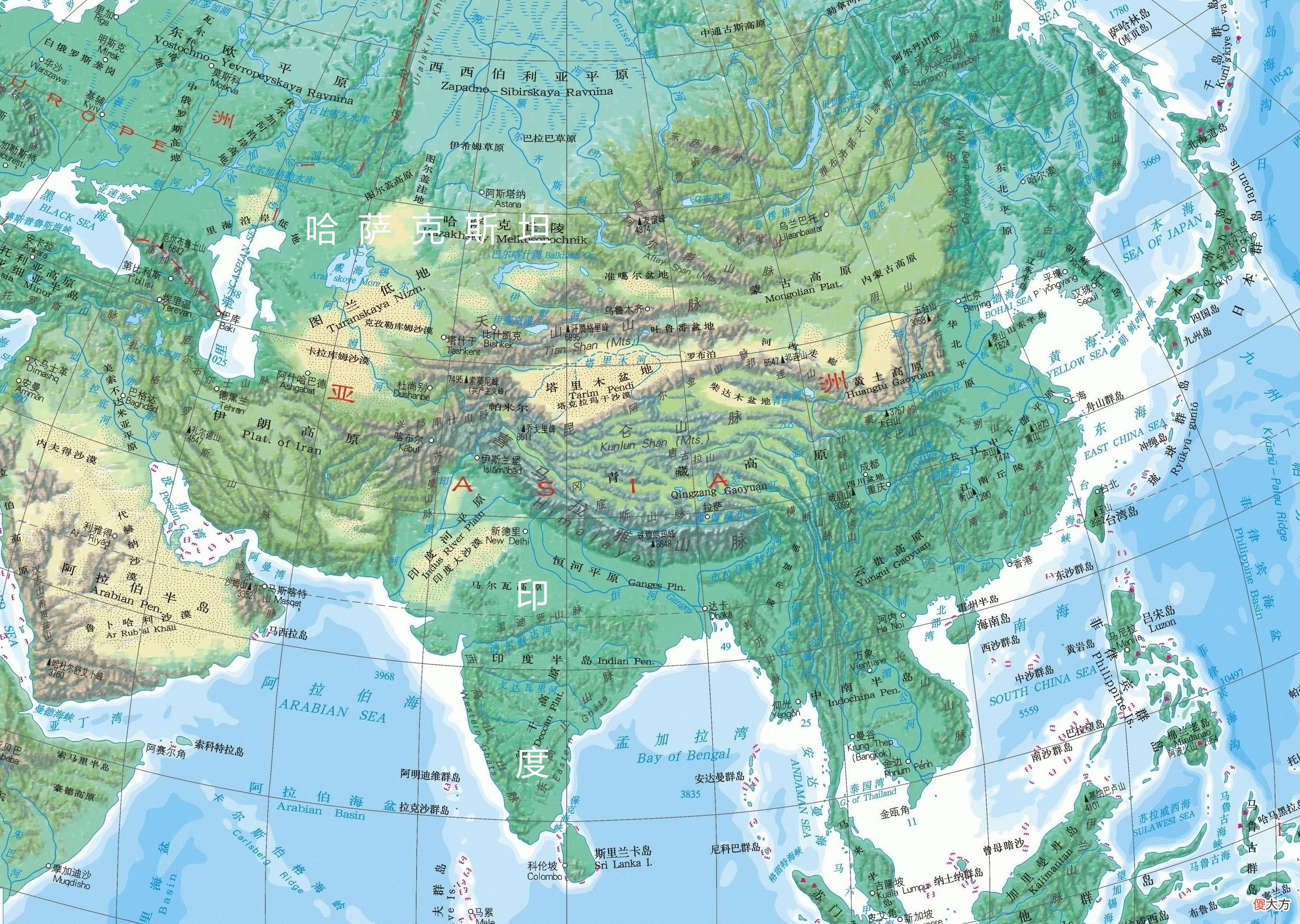 哈萨克斯坦和印度国土相差不大 印度与哈萨克斯坦的土地谁大