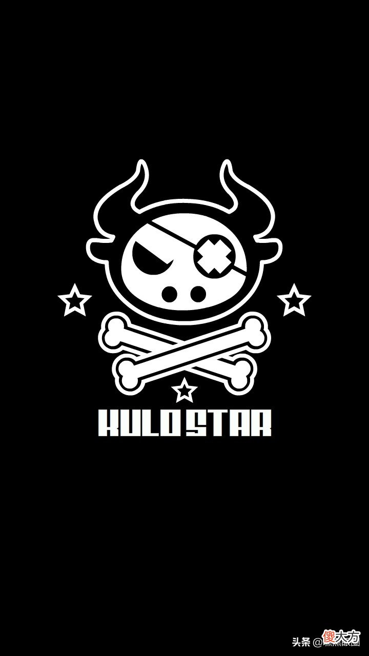 HI BLACK EYE(KULO STAR)潮牌十二生肖系列之丑牛纯黑手机壁纸