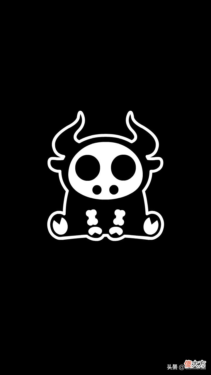HI BLACK EYE(KULO STAR)潮牌十二生肖系列之丑牛纯黑手机壁纸
