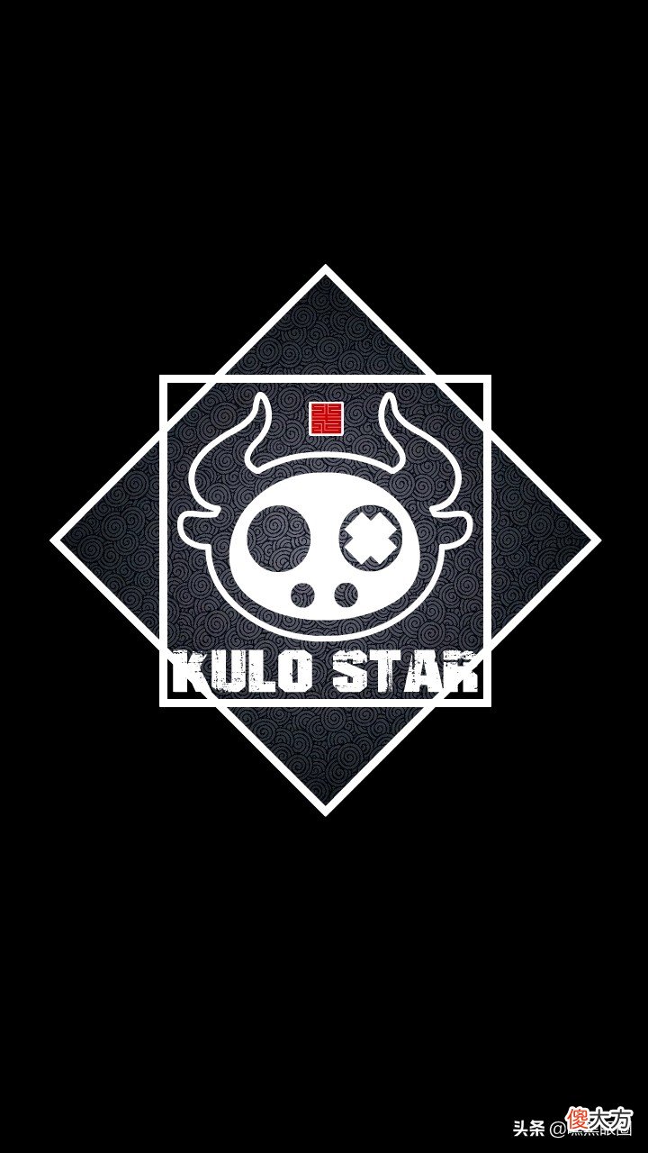 HI BLACK EYE(KULO STAR)潮牌十二生肖系列之丑牛纯黑手机壁纸