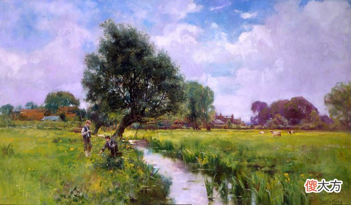 诗情画意的田园生活，英国印象派画家叶德金的唯美油画