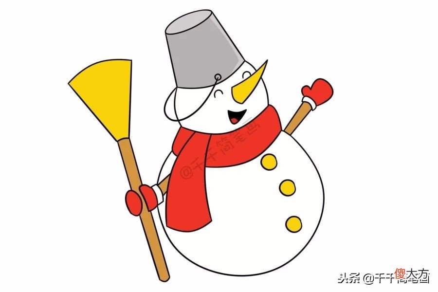 超萌的20种圣诞雪人简笔画 圣诞雪人 简笔画