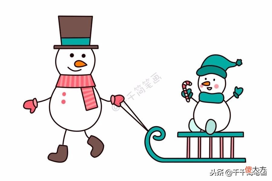 超萌的20种圣诞雪人简笔画 圣诞雪人 简笔画