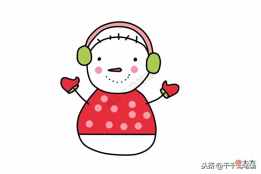 超萌的20种圣诞雪人简笔画 圣诞雪人 简笔画