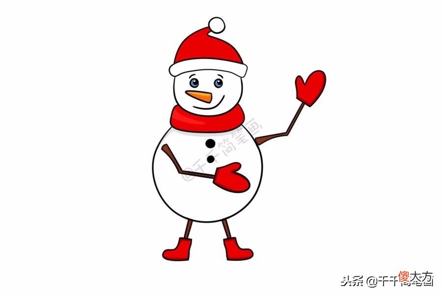 超萌的20种圣诞雪人简笔画 圣诞雪人 简笔画