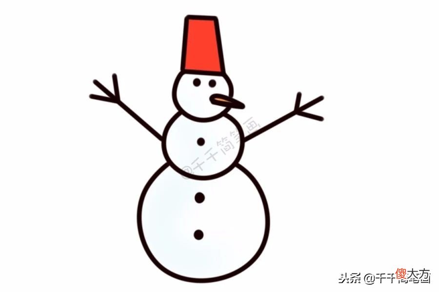 超萌的20种圣诞雪人简笔画 圣诞雪人 简笔画