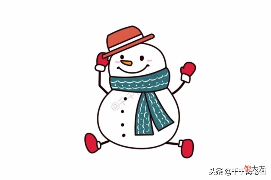 超萌的20种圣诞雪人简笔画 圣诞雪人 简笔画