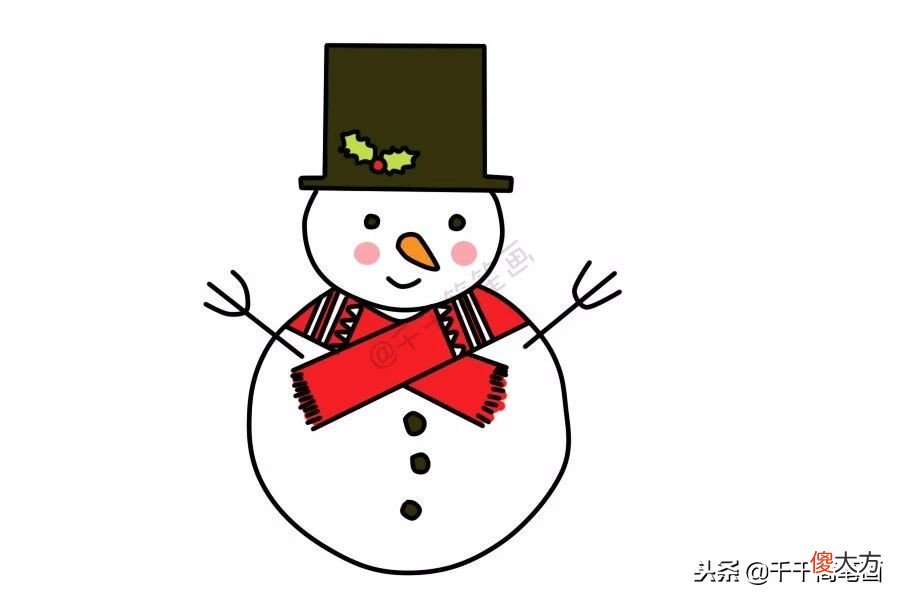 超萌的20种圣诞雪人简笔画 圣诞雪人 简笔画
