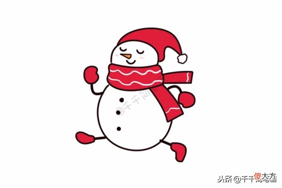 超萌的20种圣诞雪人简笔画 圣诞雪人 简笔画