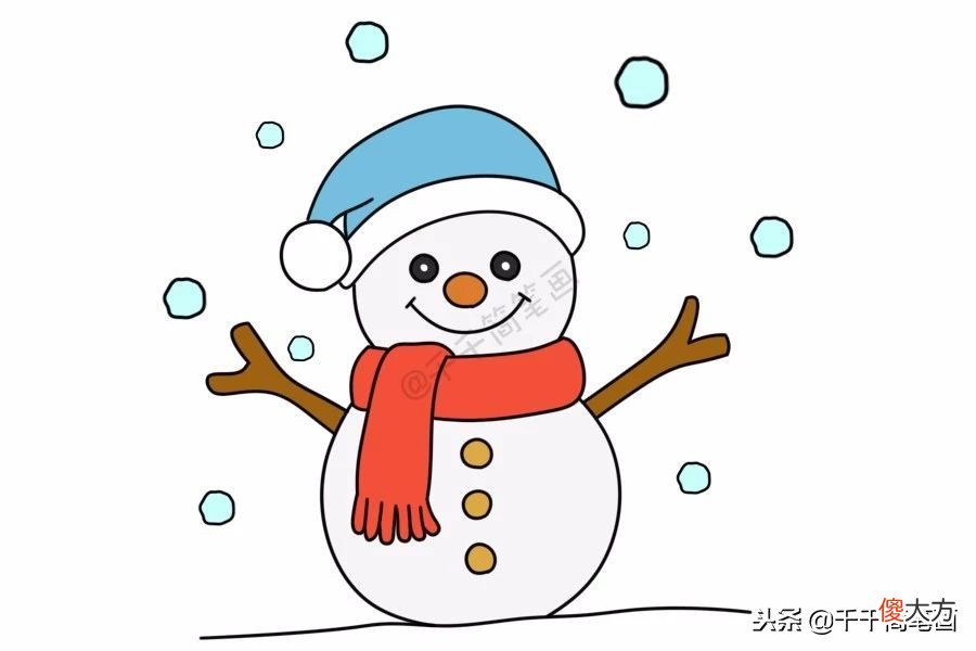 超萌的20种圣诞雪人简笔画 圣诞雪人 简笔画