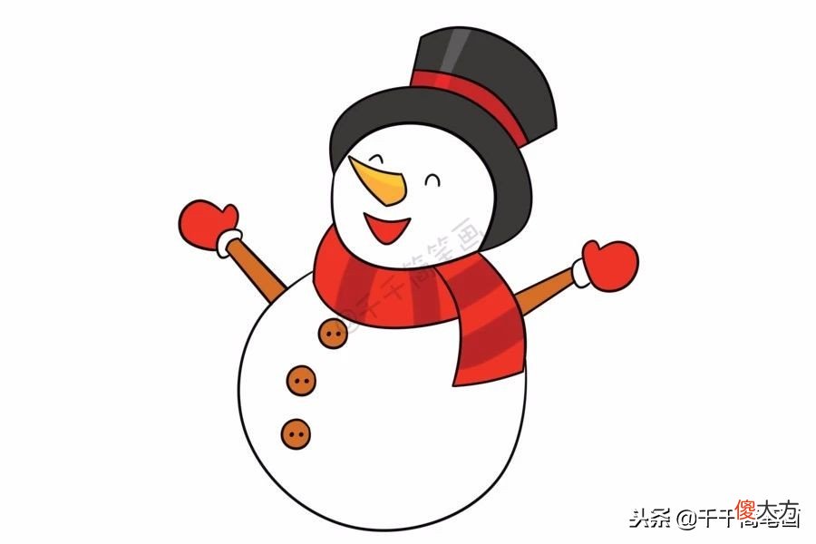 超萌的20种圣诞雪人简笔画 圣诞雪人 简笔画