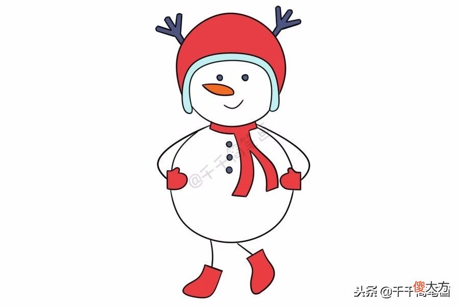 超萌的20种圣诞雪人简笔画 圣诞雪人 简笔画