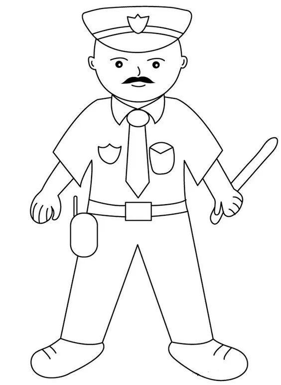 如何画警察和警车简笔画 警察和警车怎么画,简笔