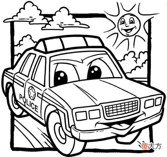 如何画警察和警车简笔画 警察和警车怎么画,简笔