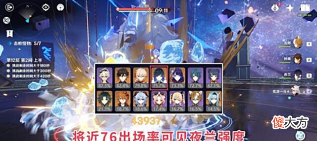 【游戏世界】原神:深渊“纸一重之月”开启,76出场率夜兰轻松拿下