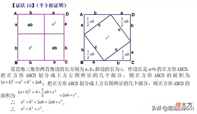 勾股定理的16种证明方法 勾股定理的十六种证明方法