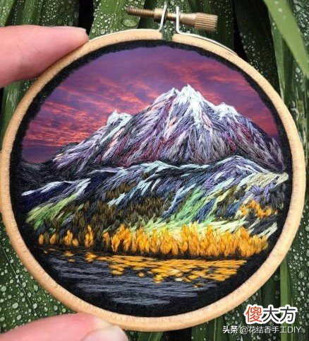 就可以绣出如此美丽的风景画哦 很美丽的风景画