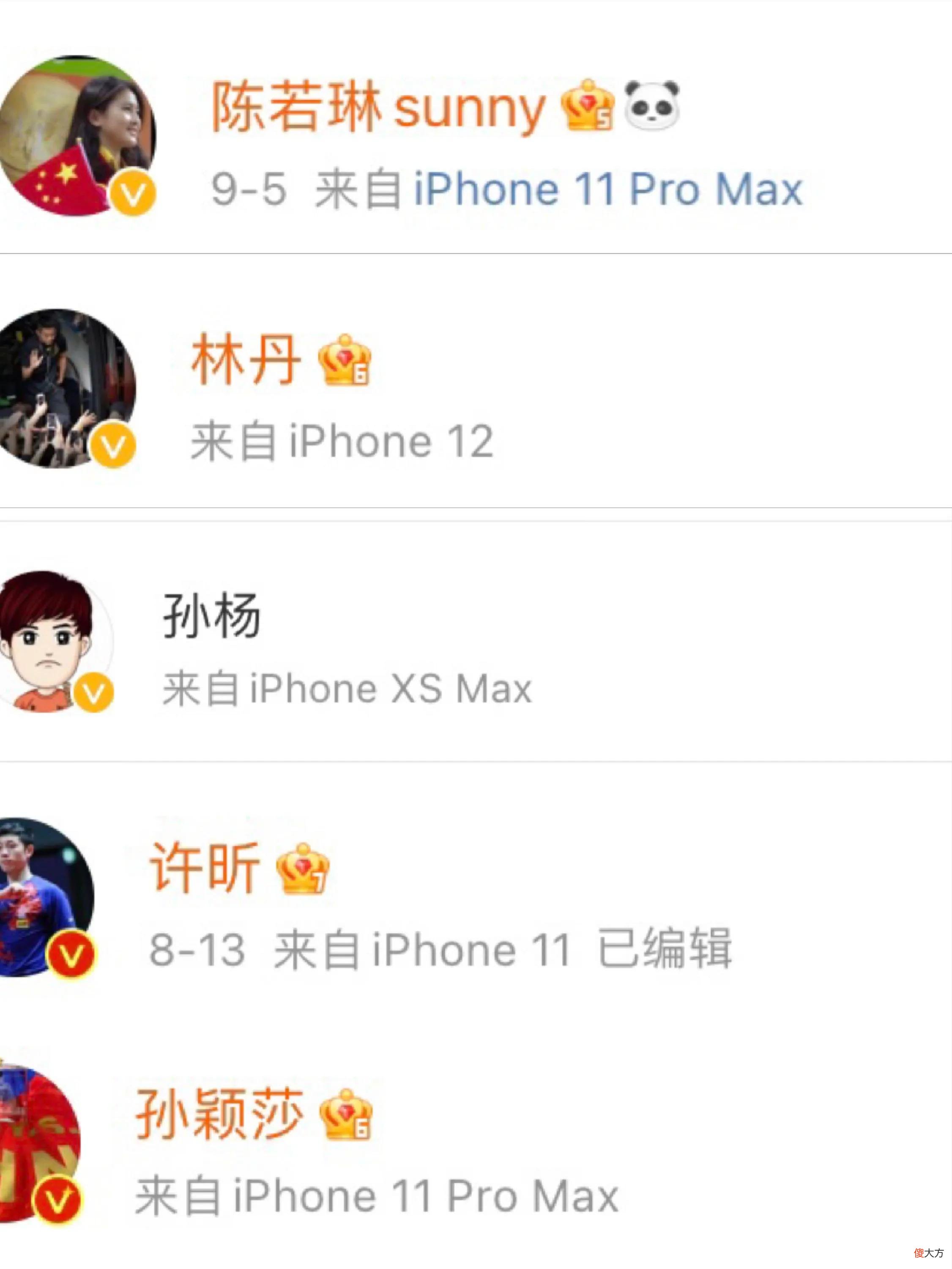 中国运动员大部分都用苹果手机 中国运动员都用什么手机