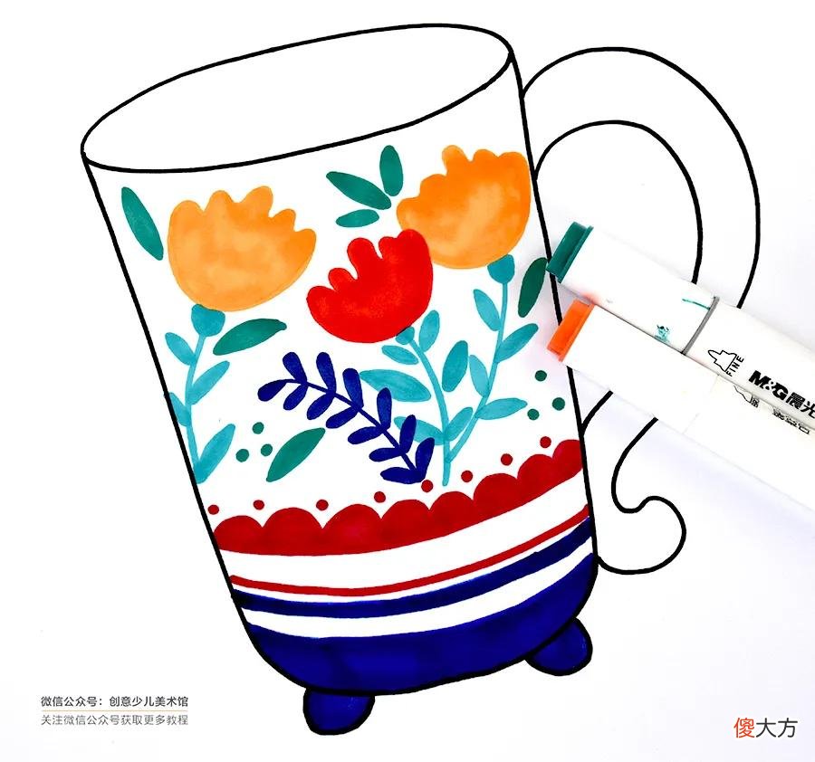 画桌布上的小茶杯 桌子上的茶杯简笔画