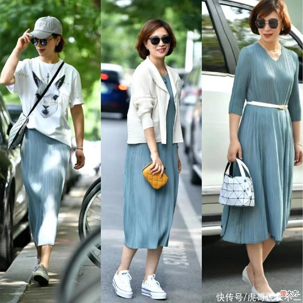 【时尚一点】提醒50岁女人：夏季穿“蓝色系”更提气质，不信看潮人示范，真美
