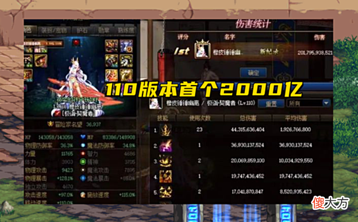 【游戏世界】DNF:110版本首个2000亿伤害!旭旭宝宝躺输,红眼是最大短板