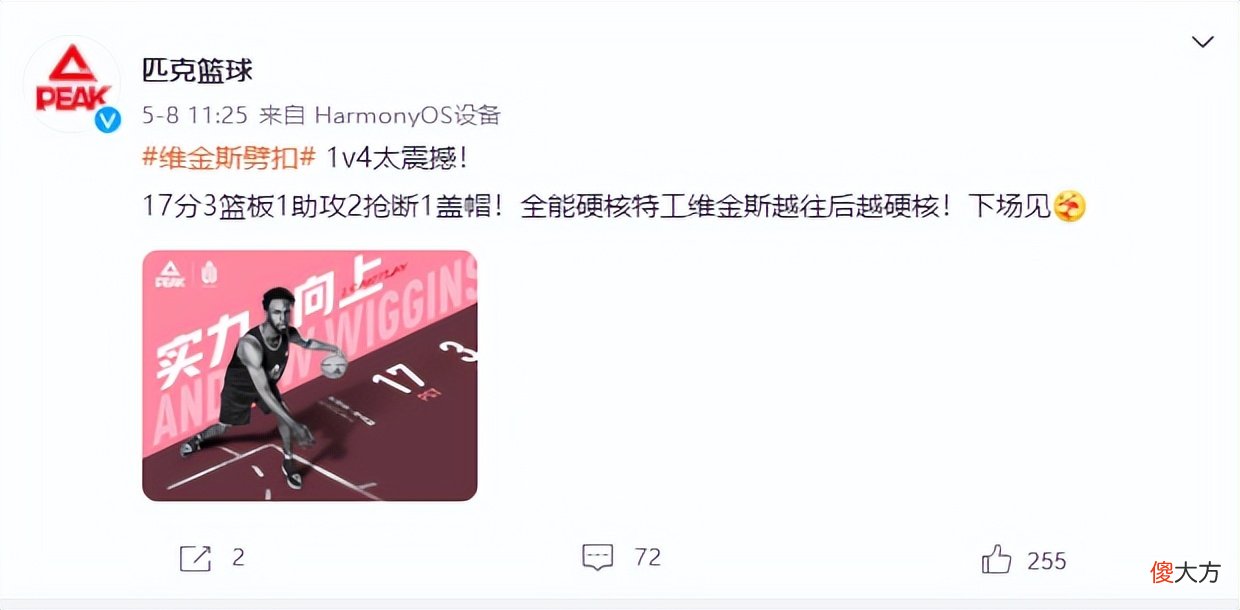 匹克和维金斯出问题了 维金斯穿的匹克