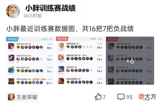 【游戏世界】小胖训练赛战绩曝光：16战7把负战绩，被K甲完虐，掀翻eStar很难