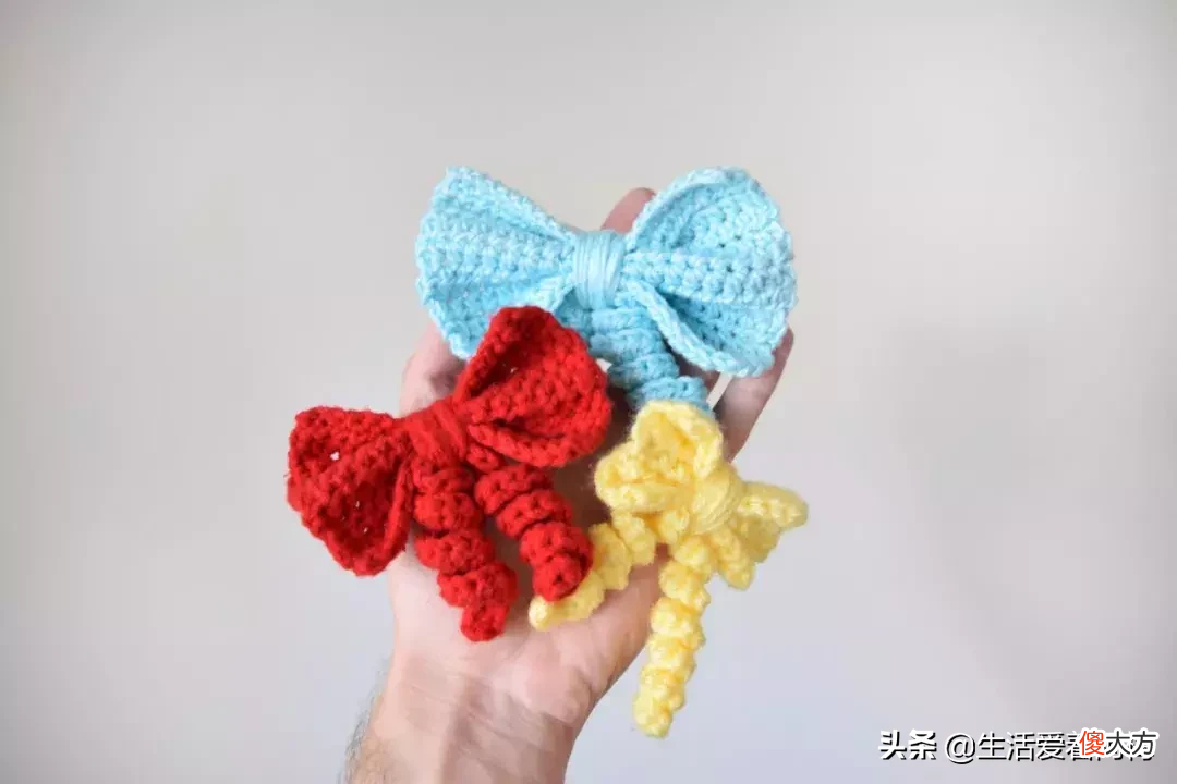 钩编一些少女心爆棚的蝴蝶结小物 钩织小蝴蝶结