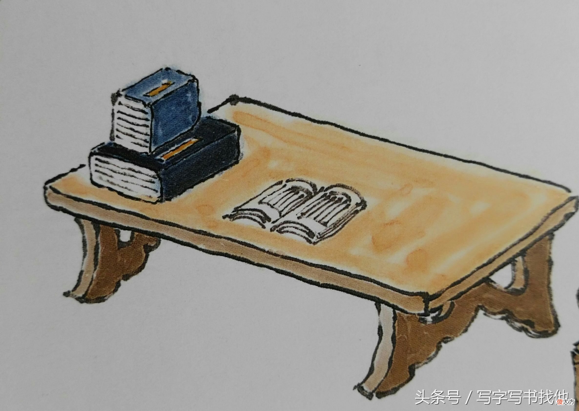 书桌茶几千万不能画成工笔画，要不然就太俗没有雅趣