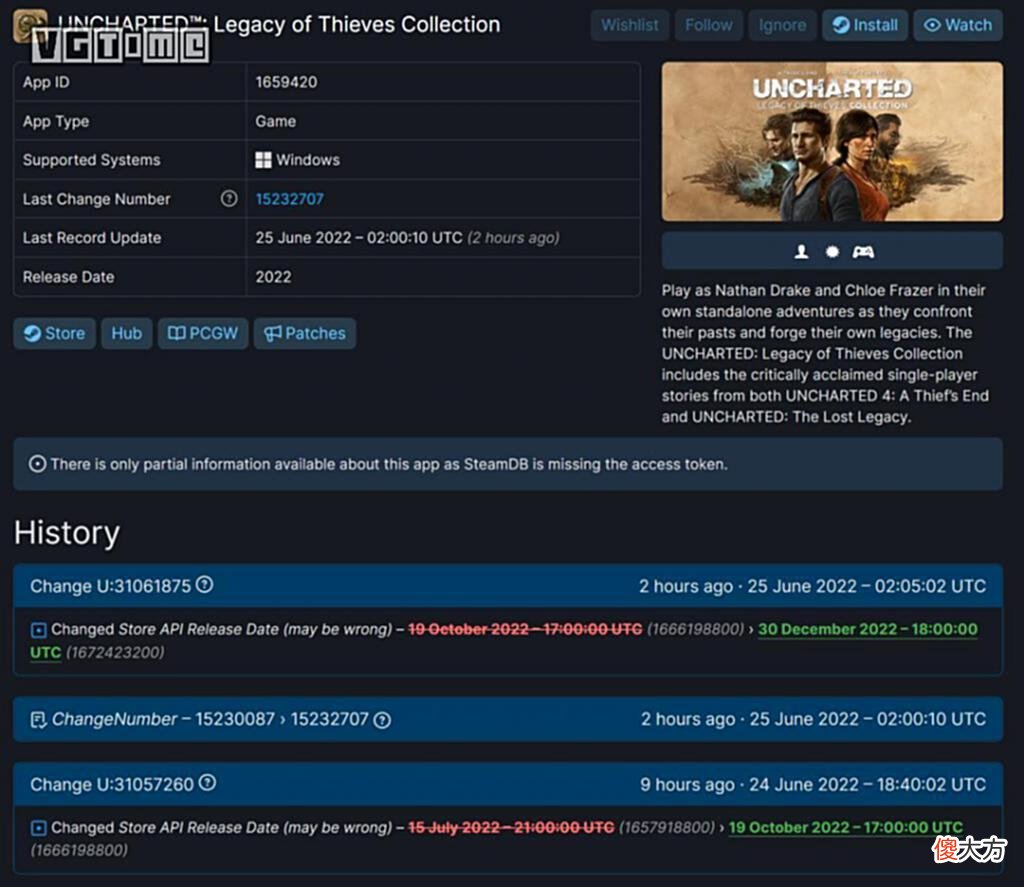 【游戏世界】后台数据显示：《神秘海域盗贼传奇合辑》PC版或于下半年发售