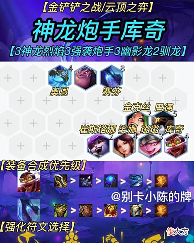 【游戏迷】金铲铲之战:钻石分段上分阵容推荐—特效流神龙炮手库奇