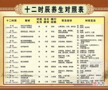 12时辰养生，12时辰与12脏器对应表