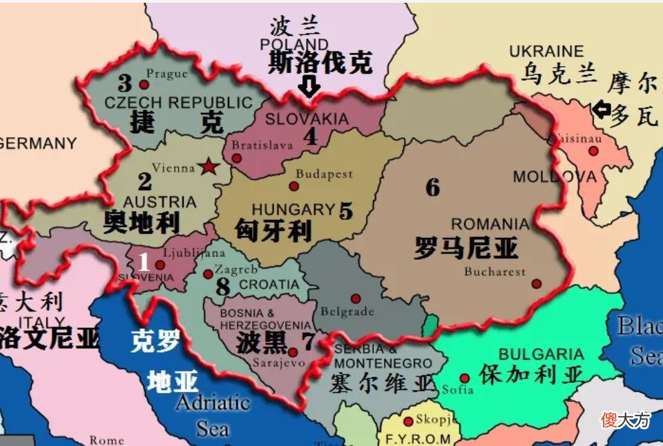 【历史故事】奥匈帝国曾经在欧洲，面积排名第二，人口排名第三，一战解体后，分成了哪些国家？