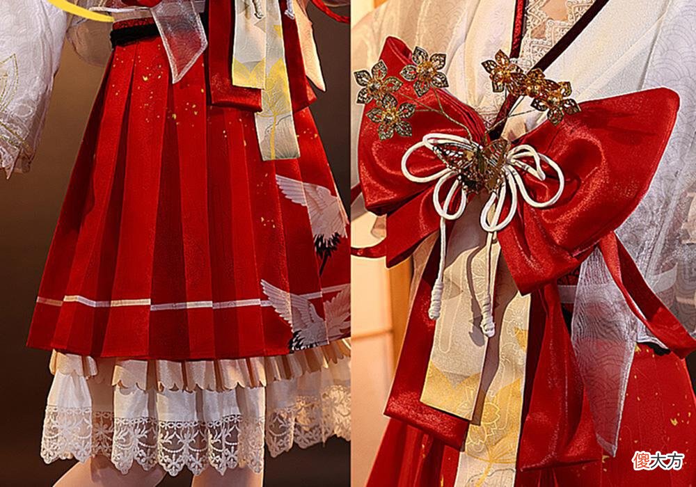 【游戏迷】《永劫无间》胡桃天钿女命cos服，仙鹤裙摆超美，薄纱外披好仙！