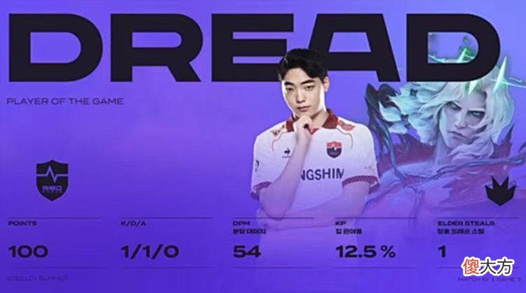 【游戏世界】LCK夏季赛：Dread1千9伤害佛耶戈拿POG！关键抢龙助NS翻盘力克HLE
