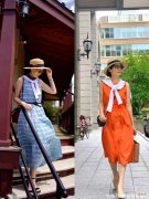 【时尚一点】建议60岁女人穿裙时：选过膝裙、配带跟鞋，多戴草编帽，会更优雅