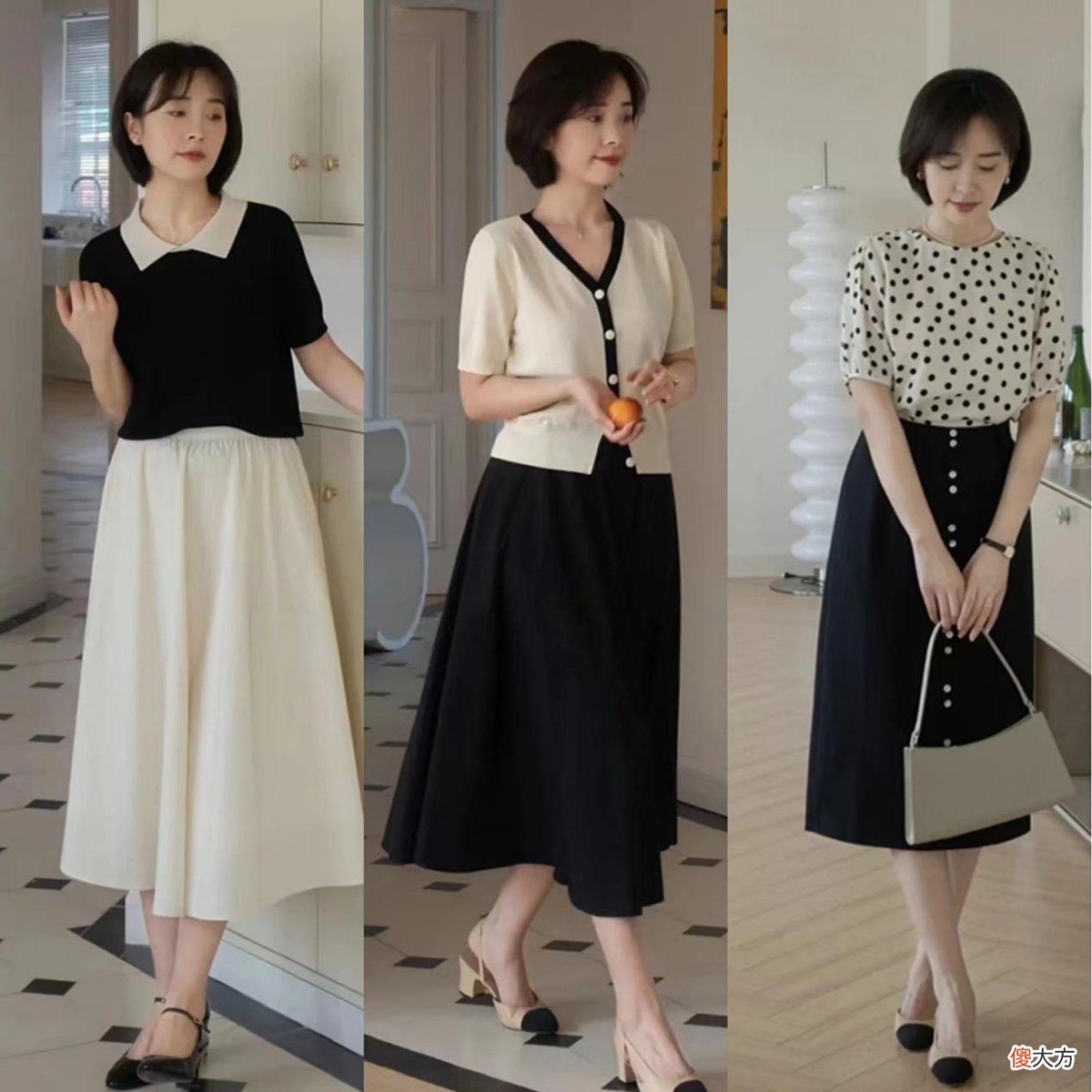 【就爱时尚】“长裙+粗跟鞋”,才是优雅女人最爱的搭配,出门化个淡妆就很美
