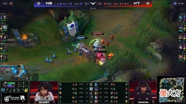 【游戏世界】KT的救世主！Aiming2连POG带队完成落后9K经济大翻盘力克NS