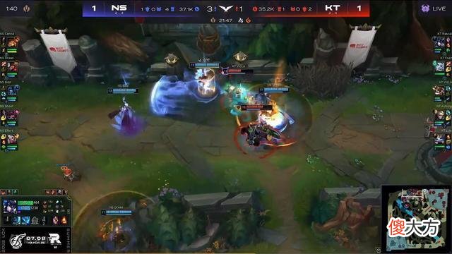 【游戏世界】KT的救世主！Aiming2连POG带队完成落后9K经济大翻盘力克NS