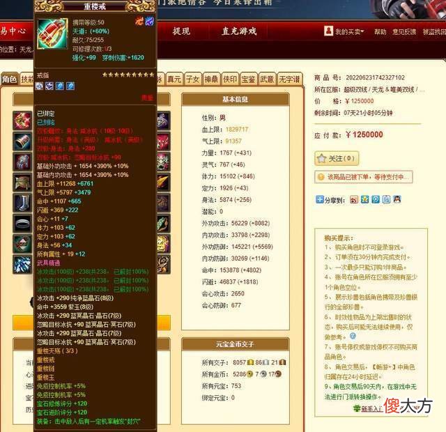 【游戏世界】天龙八部：“天龙”区第一人165万评分三进阶天山，售价125万