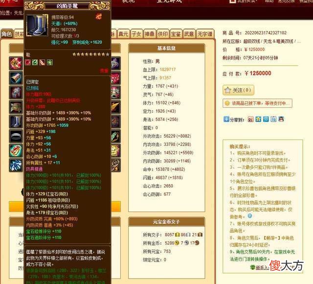 【游戏世界】天龙八部：“天龙”区第一人165万评分三进阶天山，售价125万