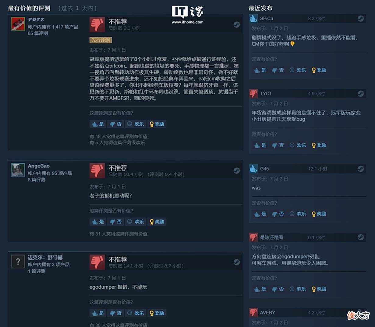 【游戏迷】EA赛车游戏《F122》正式发售，Steam评价“褒贬不一”
