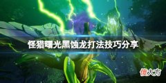 怪物猎人崛起曙光黑蚀龙怎么打_曙光黑蚀龙打法技巧分享