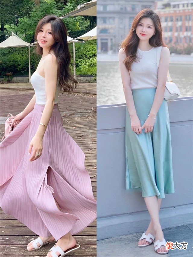 【时尚一点】裙子别总选“上膝”的，今年流行“穿长不穿短”，洋气显瘦，好美