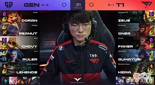 【游戏世界】LOL-LCK:Faker丽桑卓抢大龙逆转局势,T1让一追二终结GEN六连胜