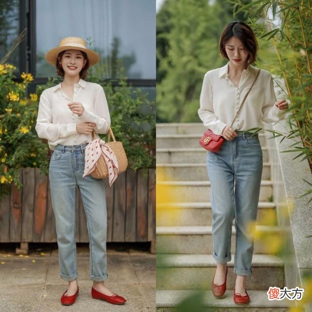 【时尚一点】夏日职场穿搭,还得是衬衫半身裙或牛仔裤搭配,通勤时尚又洋气